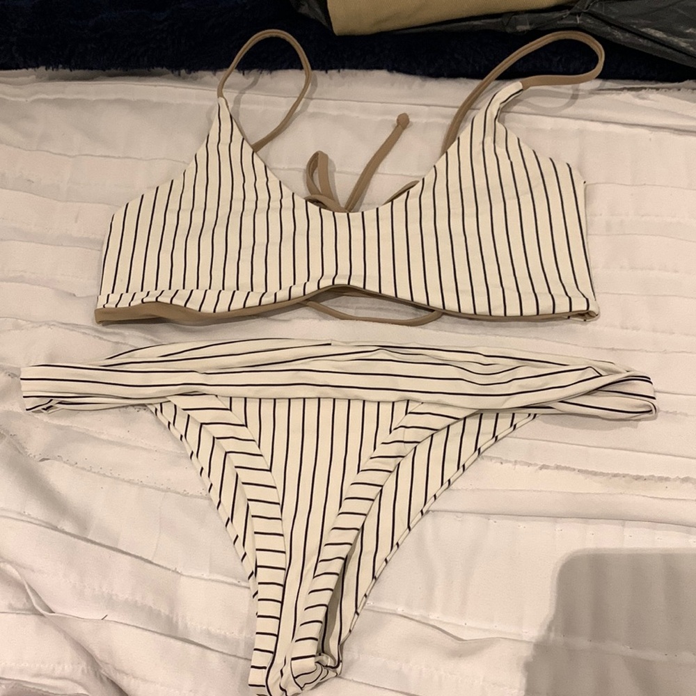 Striped with a tie up back!